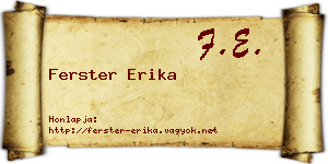 Ferster Erika névjegykártya